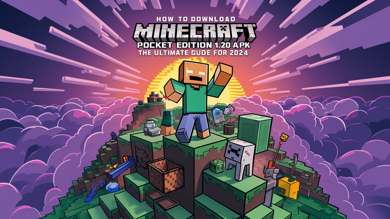 A captivating thumbnail How to Download Minecraft Pocket Edition 1.20.20 APK: The Ultimate Guide for 2024